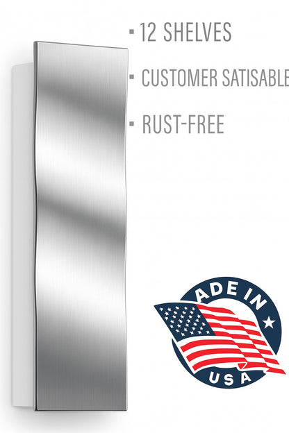 Media 16 in. x 36 in. x 3-1/2 in. Frameless Recessed 1-Door Medicine Cabinet with 12-Shelves and Polished Edge Mirror