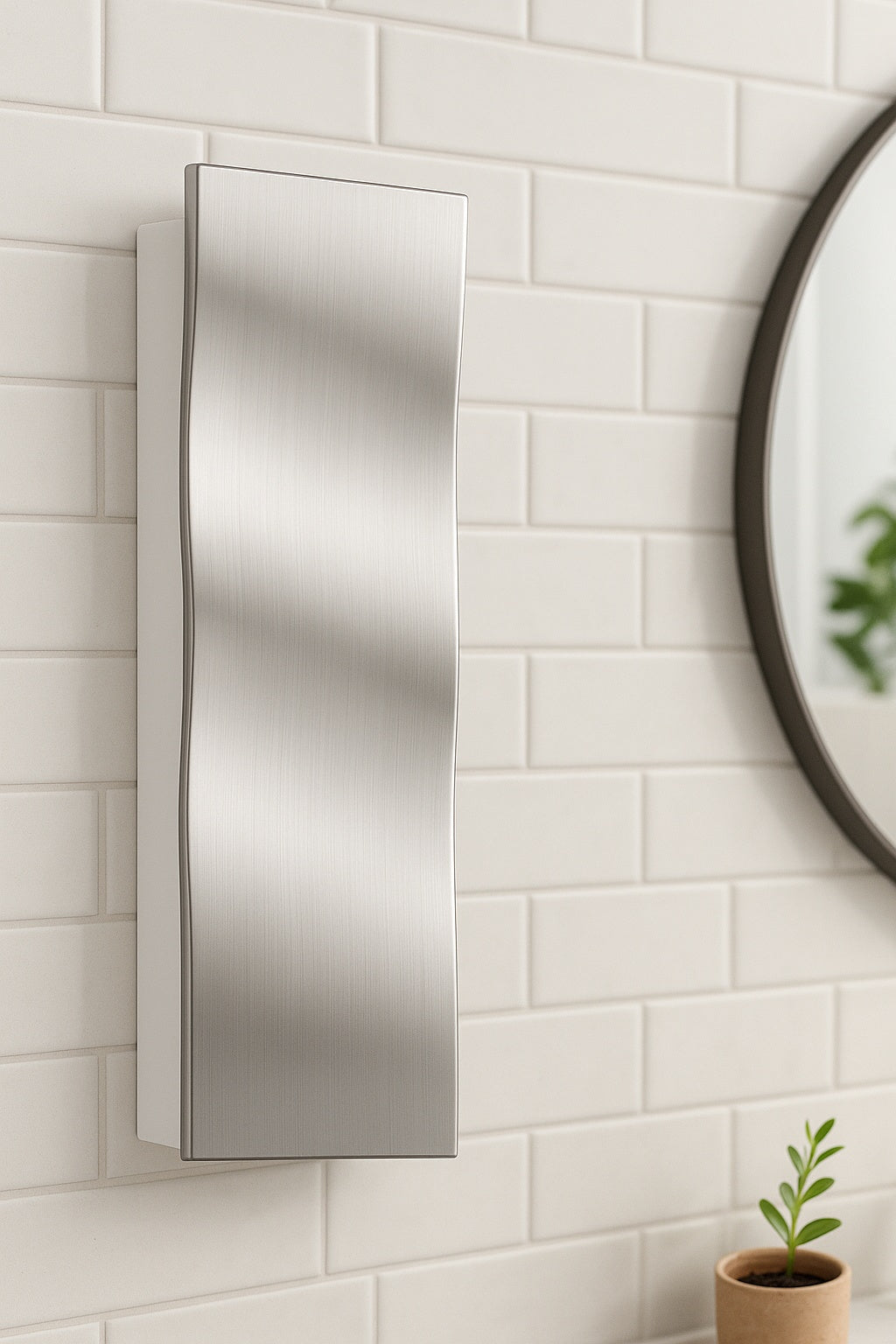 Media 16 in. x 36 in. x 3-1/2 in. Frameless Recessed 1-Door Medicine Cabinet with 12-Shelves and Polished Edge Mirror