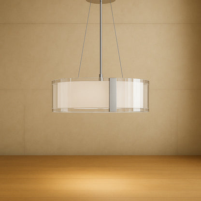 Hampton Bay Bourland 3 Light Polished Chrome Hanging Kitchen Pendant Light with Glass Drum Shade CP 2902/206058641 736916648974 Hampton Bay