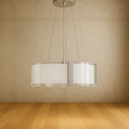 Hampton Bay Bourland 3 Light Polished Chrome Hanging Kitchen Pendant Light with Glass Drum Shade CP 2902/206058641 736916648974 Hampton Bay
