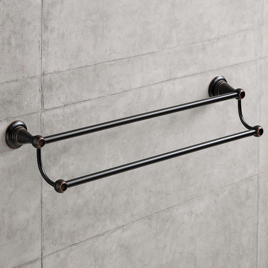 Porter 24 in. Wall Mount Double Towel Bar Bath Hardware Accessory in Oil Rubbed Bronze
