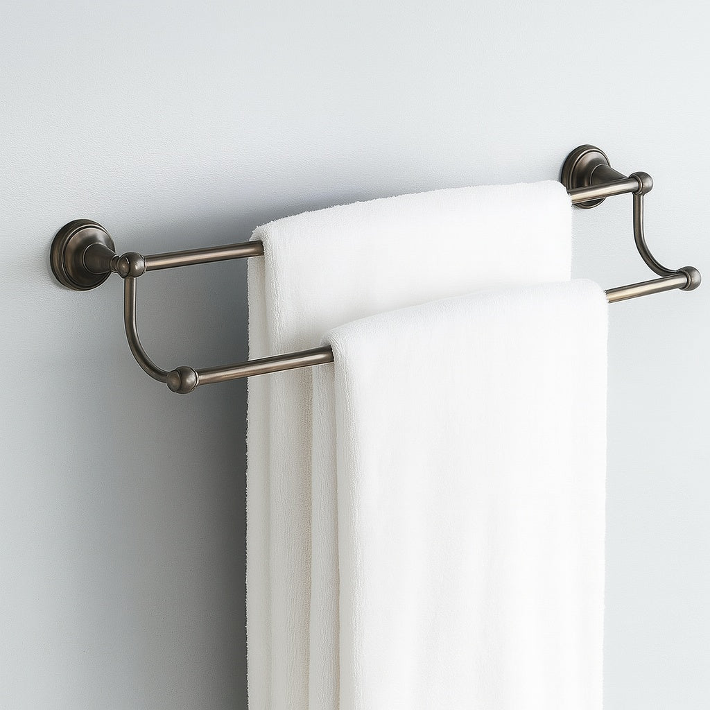 Porter 24 in. Wall Mount Double Towel Bar Bath Hardware Accessory in Oil Rubbed Bronze