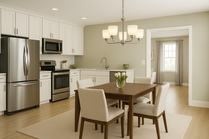 Hampton Bay 5-Light Brushed Nickel Chandelier with Frosted Glass Shades
