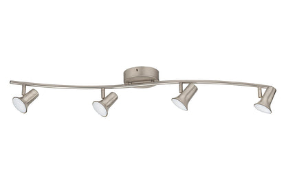 Hampton Bay Kenmont 4 ft 4 Light Brushed Nickel Integrated LED Wave Fixed Track Lighting Kit