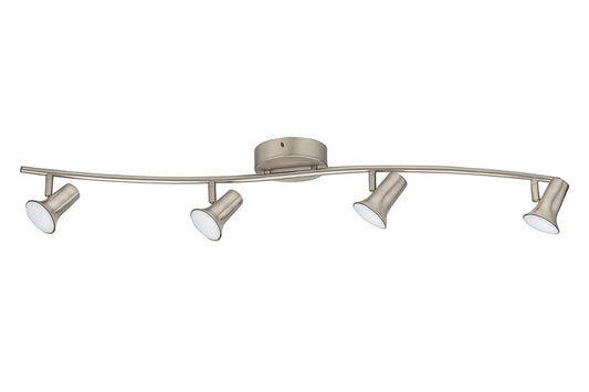 Hampton Bay Kenmont 4 ft 4 Light Brushed Nickel Integrated LED Wave Fixed Track Lighting Kit