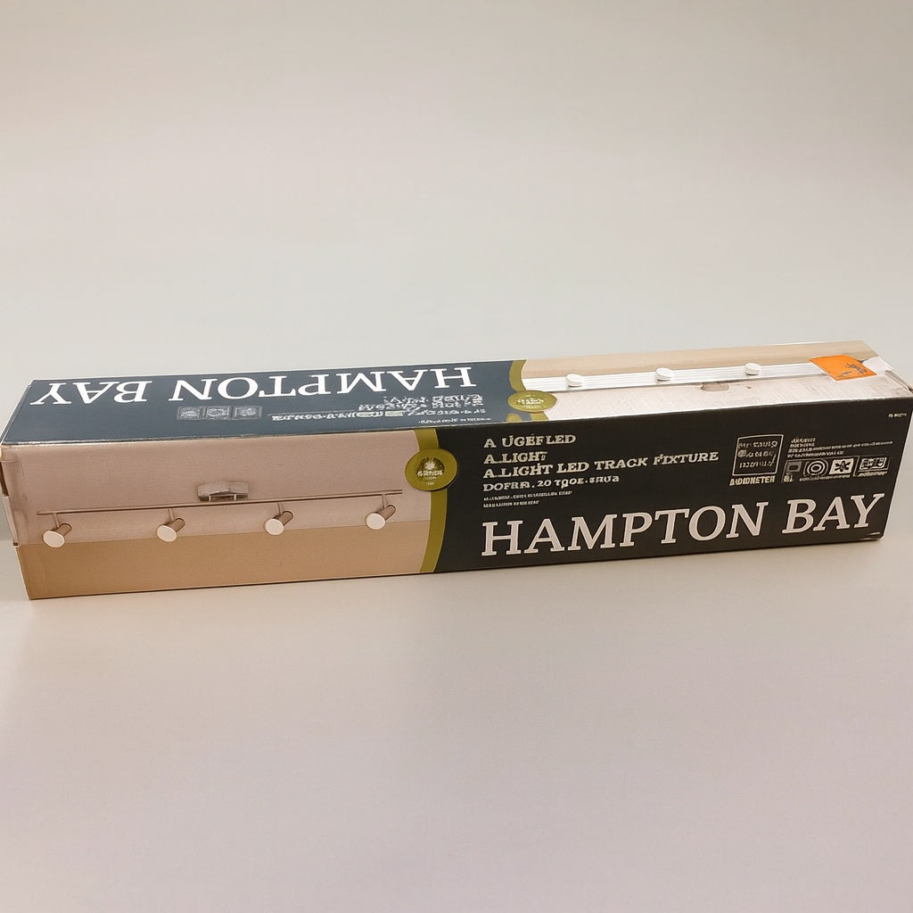 Hampton Bay Kenmont 4 ft 4 Light Brushed Nickel Integrated LED Wave Fixed Track Lighting Kit