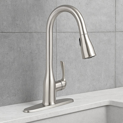 Kaden Single Handle Pull Down Sprayer Kitchen Faucet with Reflex and Power Clean in Spot Resist Stainless 87966SRS