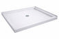 DreamLine SlimLine 48 in x 32 in Single Threshold Alcove Shower Pan Base in White with Center Drain