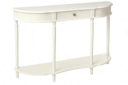 Homecraft Furniture 48 in. White Standard Half Moon Wood Console Table with Drawers