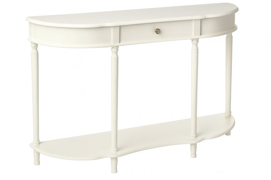 Homecraft Furniture 48 in. White Standard Half Moon Wood Console Table with Drawers