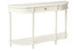 Homecraft Furniture 48 in. White Standard Half Moon Wood Console Table with Drawers