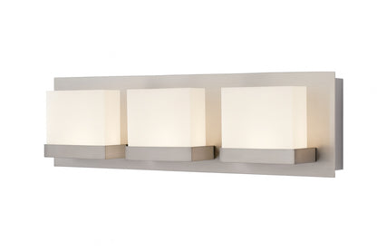 Home Decorators Collection Alberson Collection 3 Light Brushed Nickel LED Vanity Light with Frosted Acrylic Shade