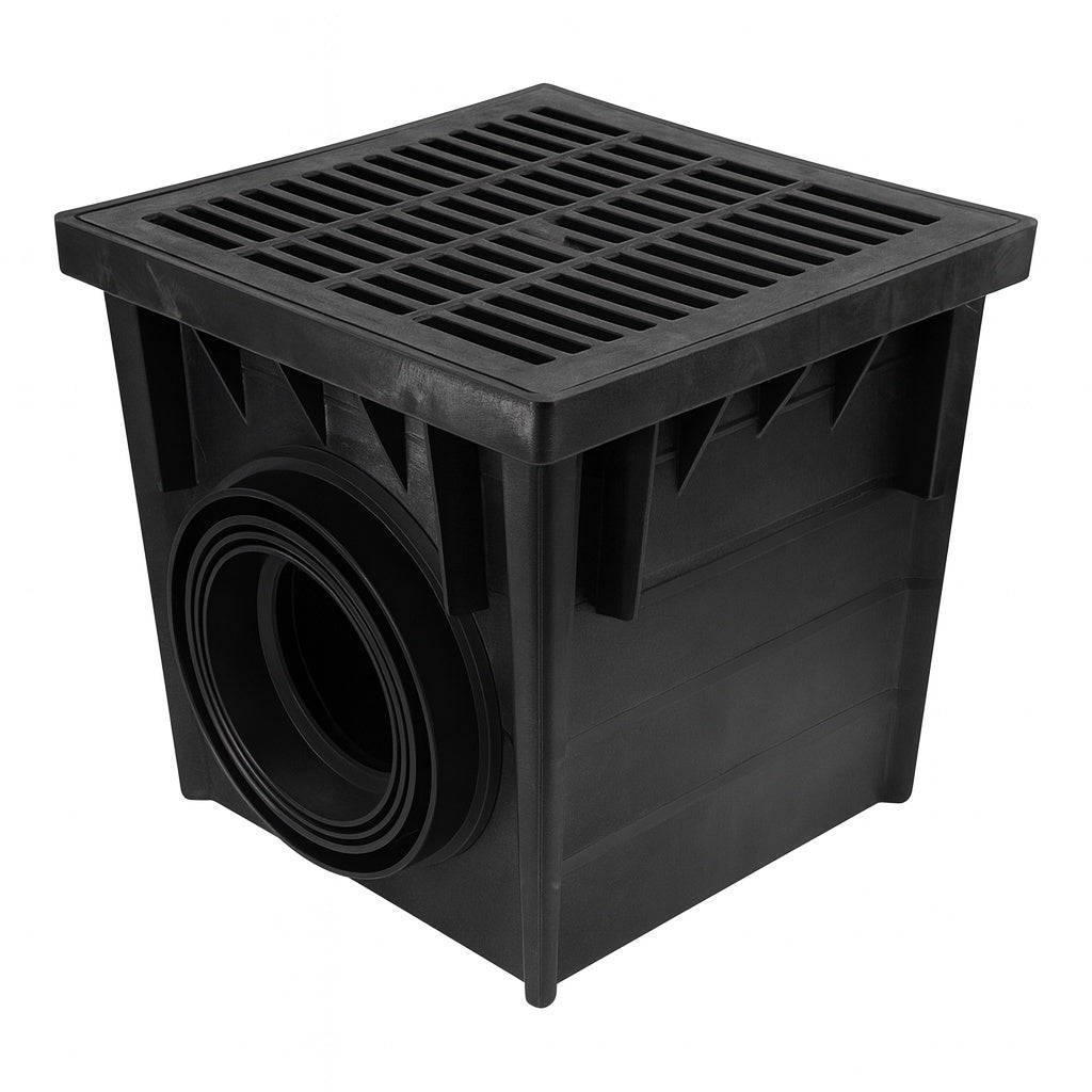 NDS 24 in. Square Drainage Catch Basin Grate in Black