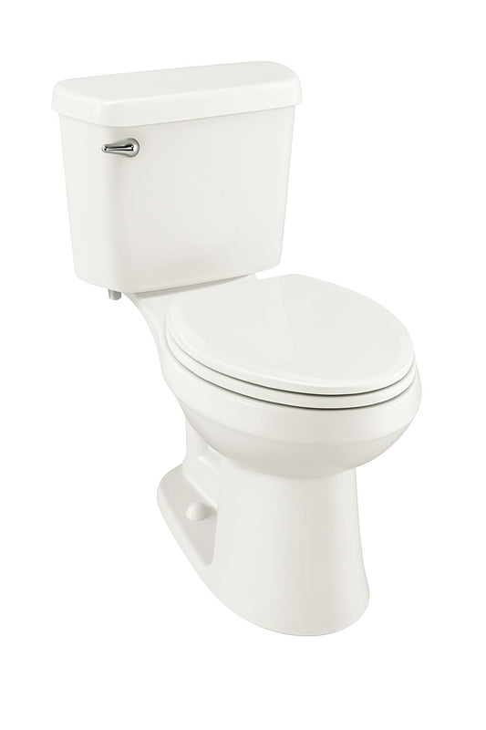 Glacier Bay 12 inch Rough In Two-Piece 1.28 GPF Single Flush Elongated Toilet in Bone Seat Included