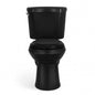 Glacier Bay 12 inch Rough In Two Piece 1 28 GPF Single Flush Round Toilet in Black Seat Included