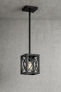 Home Decorators Collection Harwood 60-Watt 1-Light Royal Bronze Mini-Pendant with Cage Shade