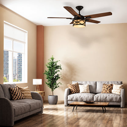 Home Decorators Collection Freyton 52 in LED Oil Rubbed Bronze Indoor Ceiling Fan with Light Kit and Remote Control Included 51503