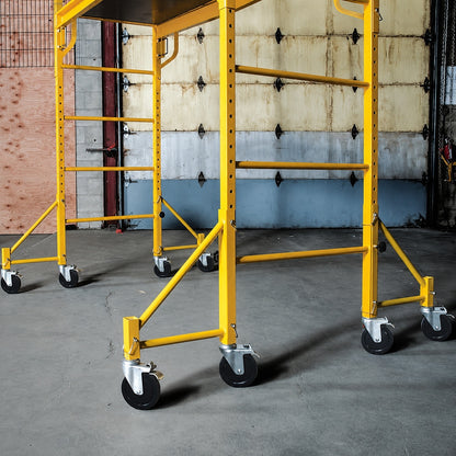 MetalTech 14 in Scaffold Outriggers with 5 in Heavy Duty Caster Wheels Compatible with Metaltech Baker Scaffolding 4 Pack I CISO4