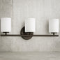Replay Collection 22 in 3 Light Antique Bronze Etched White Glass Modern Bathroom Vanity Light P2159 20