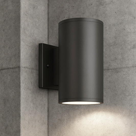 Rodham 8 in Black Integrated LED Hardwired Outdoor Wall Light Lantern Porch Sconce IZC1691L 2