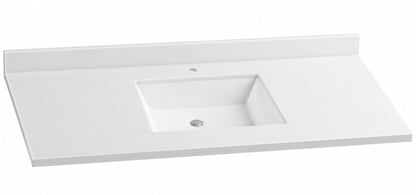 Glacier Bay 49 in W x 22 in D Cultured Marble White Rectangular Single Sink Vanity Top in White HU4922R WH