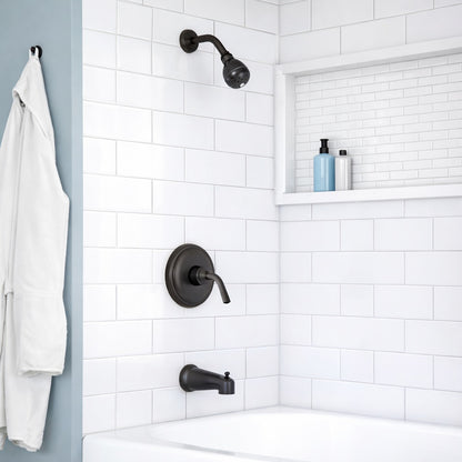 Glacier Bay Builders Single Handle 1 Spray Tub And Shower Faucet 1 8 Gpm In Bronze Valve Included