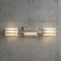Home Decorators Collection Saltarell 40 Watt Equivalent 3 Light Brushed Nickel LED Vanity Light with Clear Etched Glass 22803/300959617 718212228036 Home Decorators Collection