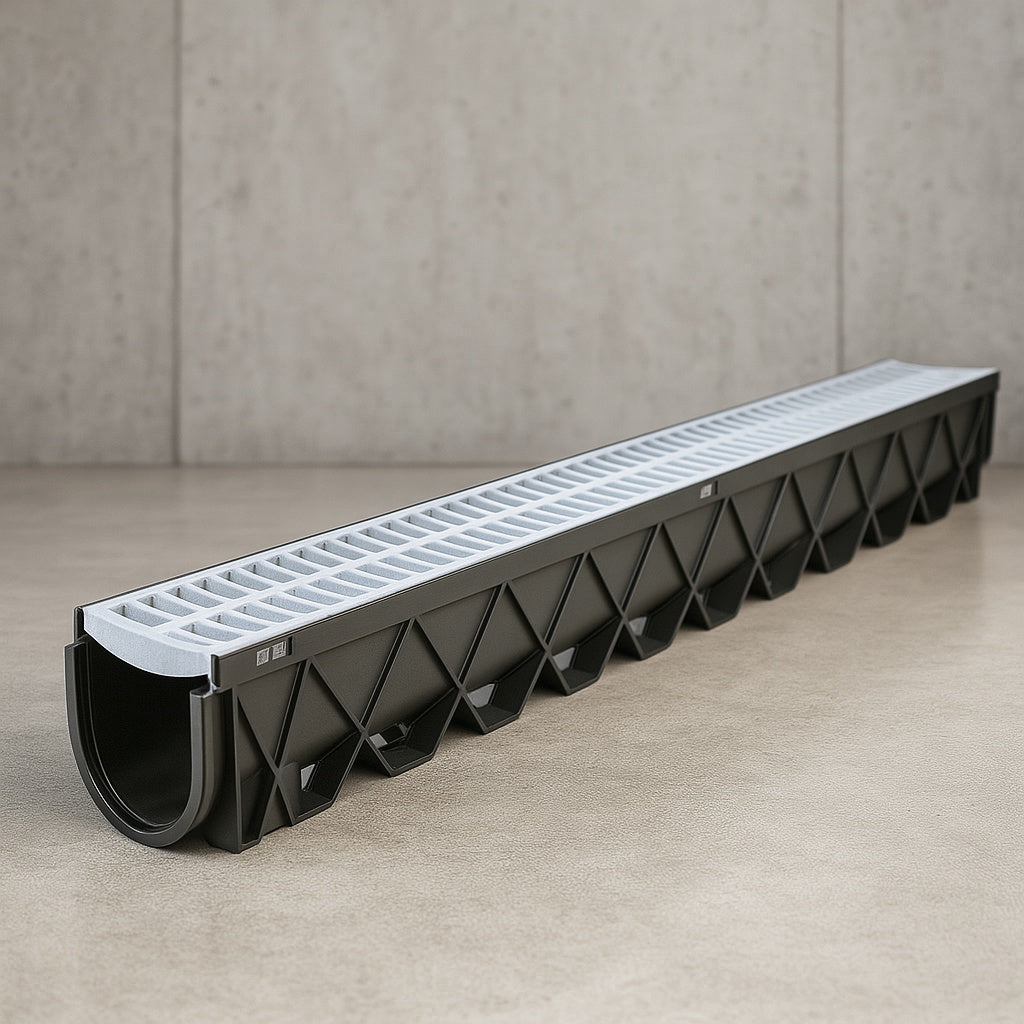 Storm Drain 40 in. Channel Complete with Portland Grey Grate