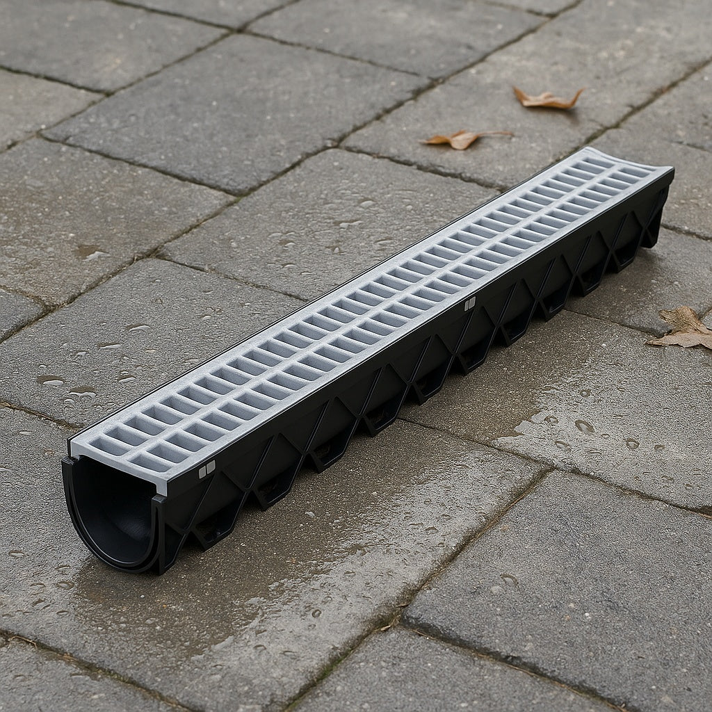Storm Drain 40 in. Channel Complete with Portland Grey Grate