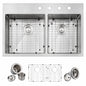 Glacier Bay Professional Tight Radius 33 in Drop In 60 40 Double Bowl 16 Gauge Stainless Steel Kitchen Sink with Accessories
