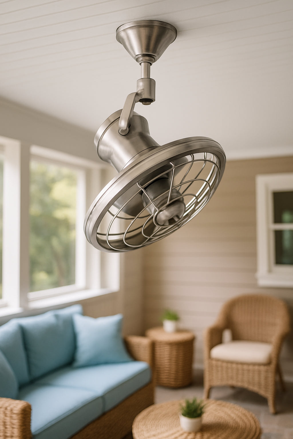 Home Decorators Collection Bentley II 18 in. Indoor/Outdoor Brushed Nickel Oscillating Ceiling Fan with Wall Control
