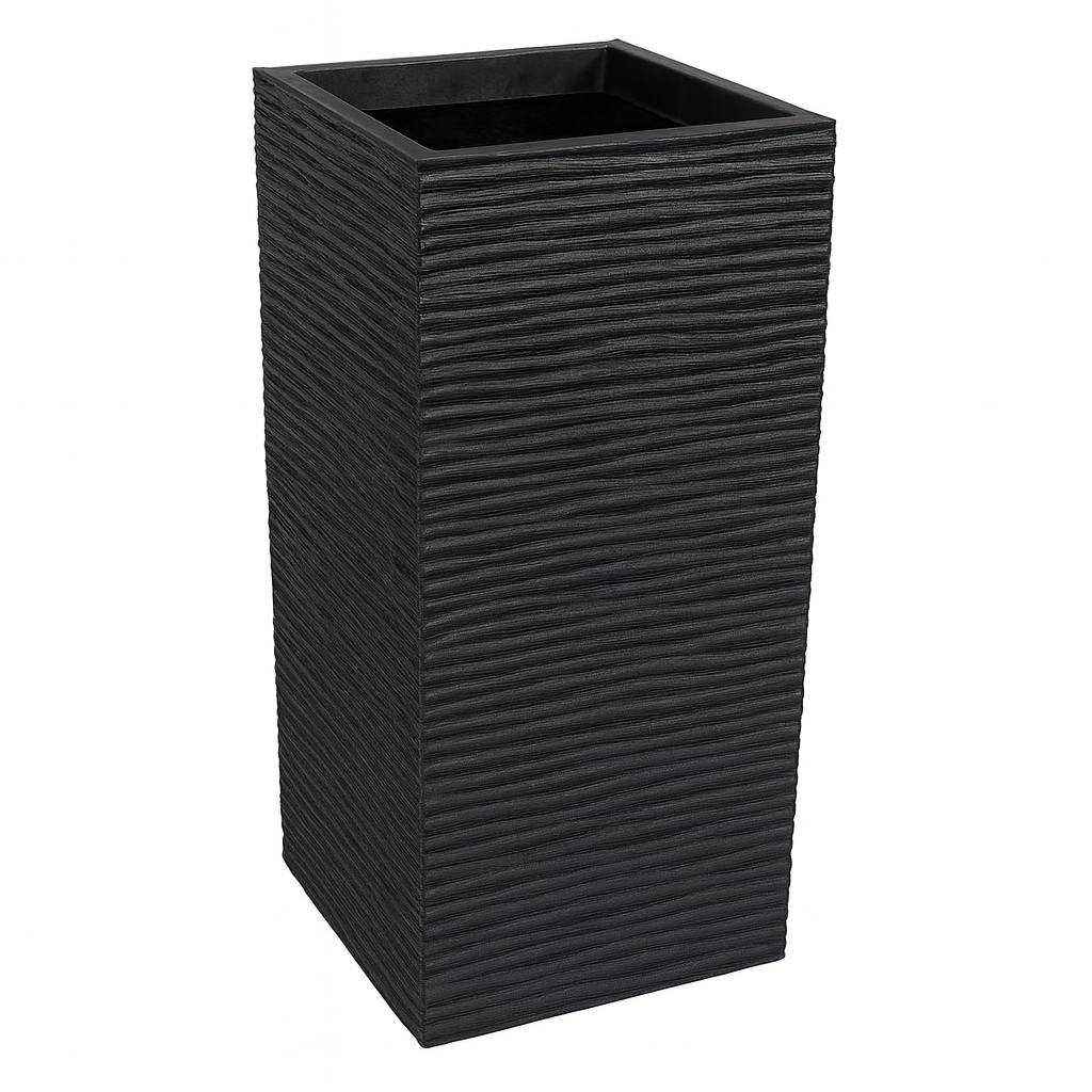 Vigoro Serenity 13.5 in. x 26 in. Slate Rubber Self-Watering Decorative Pot