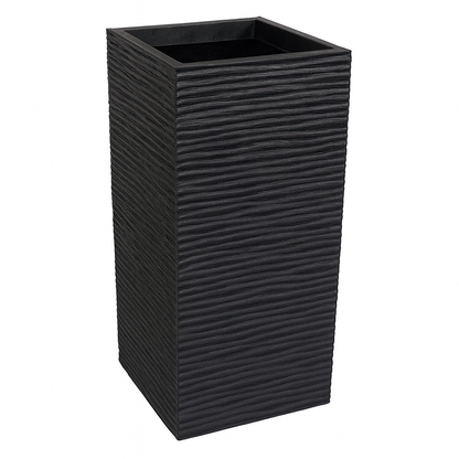 Vigoro Serenity 13.5 in. x 26 in. Slate Rubber Self-Watering Decorative Pot