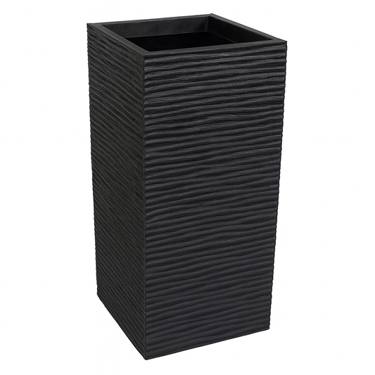 Vigoro Serenity 13.5 in. x 26 in. Slate Rubber Self-Watering Decorative Pot