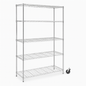 HDX 5-Tier Steel Wire Shelving Unit with Casters in Chrome (48 in. W x 72 in. H x 18 in. D)
