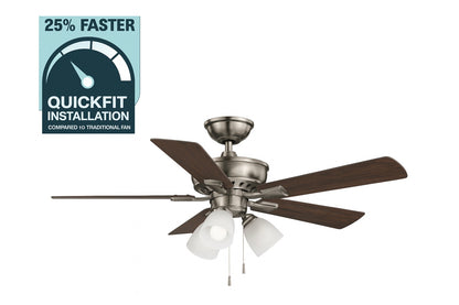 Hampton Bay Vaurgas 44 in. LED Indoor Brushed Nickel Ceiling Fan with Light Kit