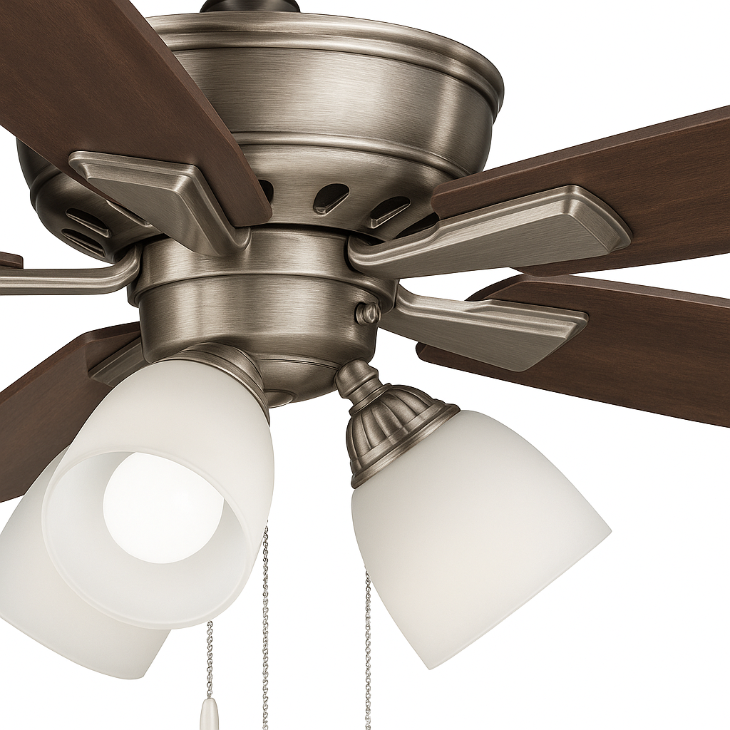 Hampton Bay Vaurgas 44 in. LED Indoor Brushed Nickel Ceiling Fan with Light Kit