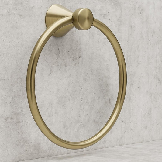 Lahara Wall Mount Round Closed Towel Ring Bath Hardware Accessory in Champagne Bronze