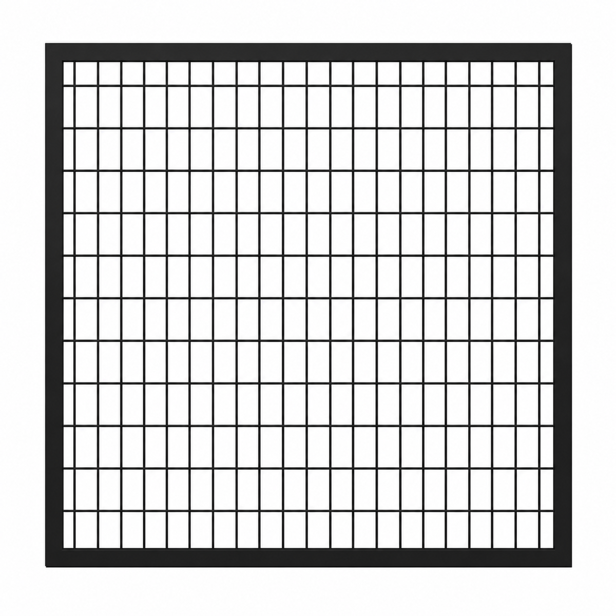 FORGERIGHT Deco Grid 4 ft x 4 ft Black Steel Straight Fence Gate 862224