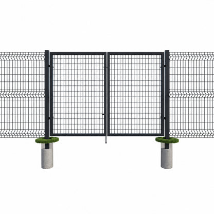 FORGERIGHT Deco Grid 4 ft x 4 ft Black Steel Straight Fence Gate 862224