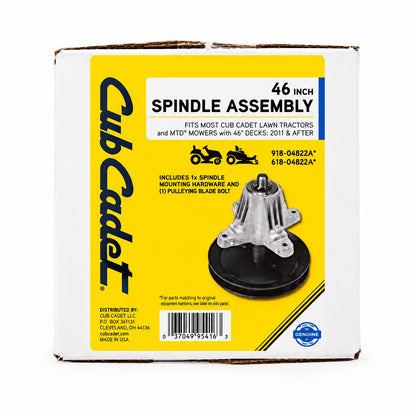 Cub Cadet Original Equipment Spindle Assembly for Select 46 in Lawn Tractors and RZT s OE 918 04856 and 618 04856