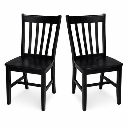 International Concepts Black Wood Dining Chair Set of 2