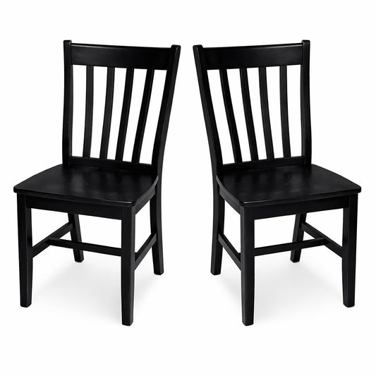 International Concepts Black Wood Dining Chair Set of 2