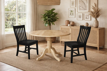 International Concepts Black Wood Dining Chair Set of 2