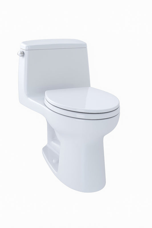 TOTO UltraMax 12 in. Rough In One-Piece 1.6 GPF Single Flush Elongated Toilet CeFiONtect in Cotton White, Seat Included