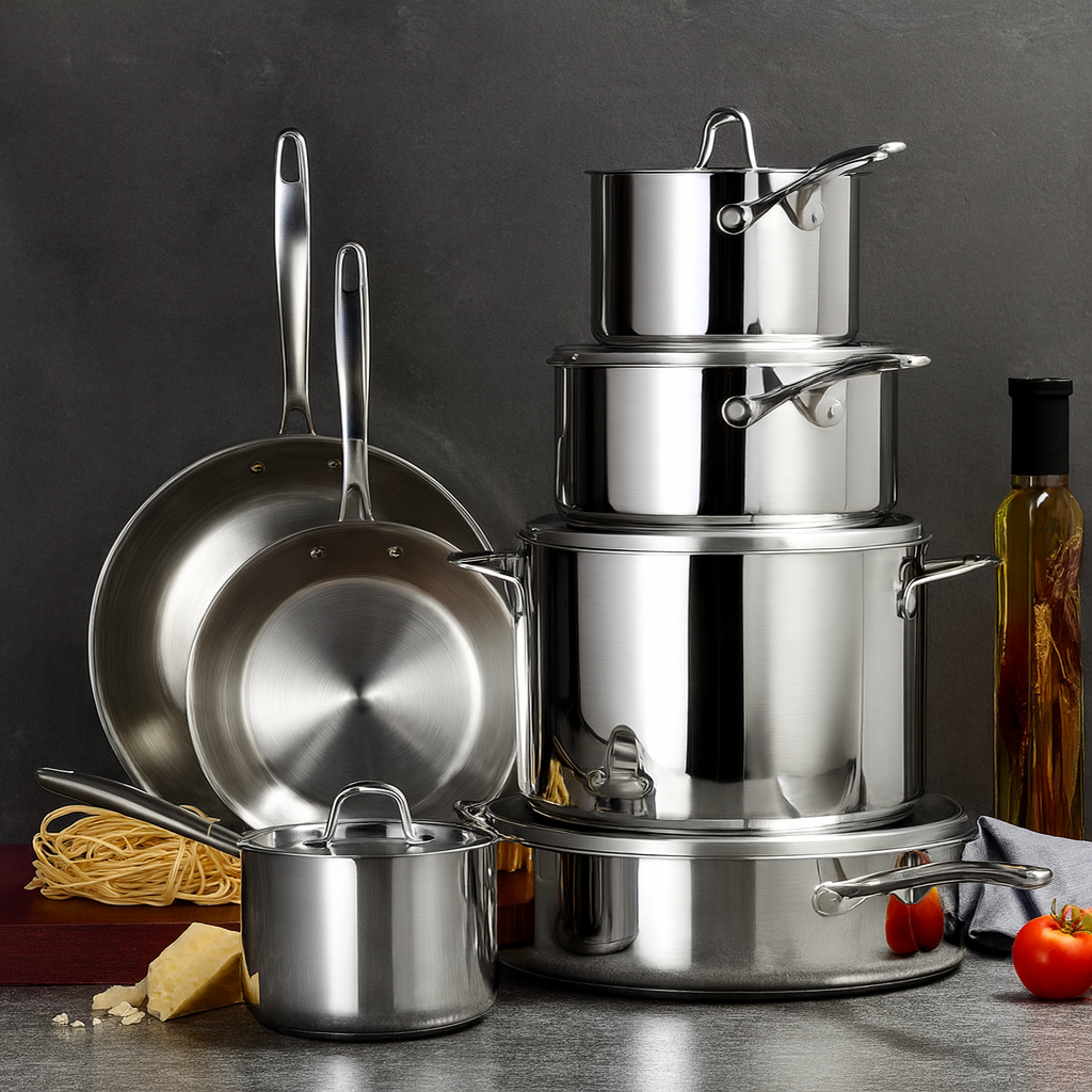 Tramontina Signature Tri-Ply Clad 12-Piece Stainless Steel Cookware Set