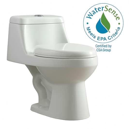 Glacier Bay Fenwick 1-Piece 1.6 GPF/1.1 GPF Dual Flush Elongated Toilet in White