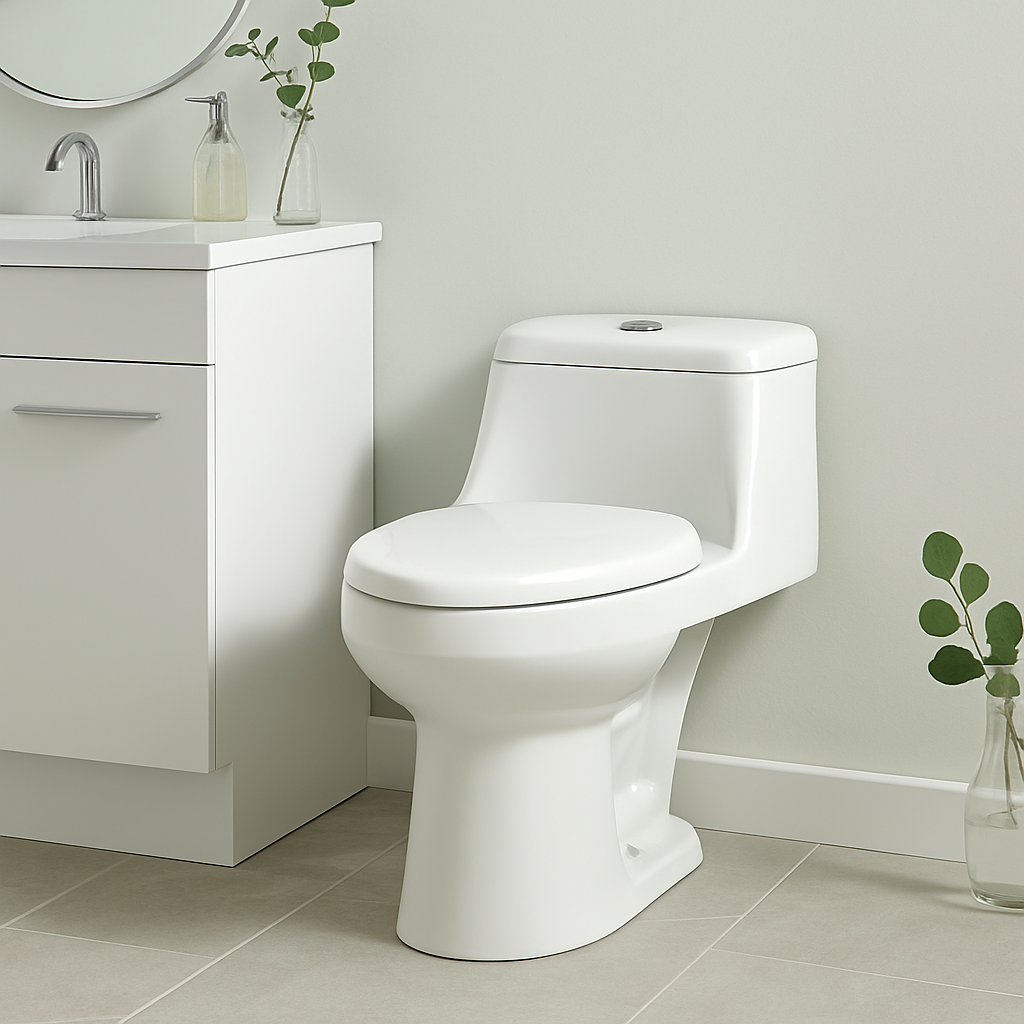 Glacier Bay Fenwick 1-Piece 1.6 GPF/1.1 GPF Dual Flush Elongated Toilet in White