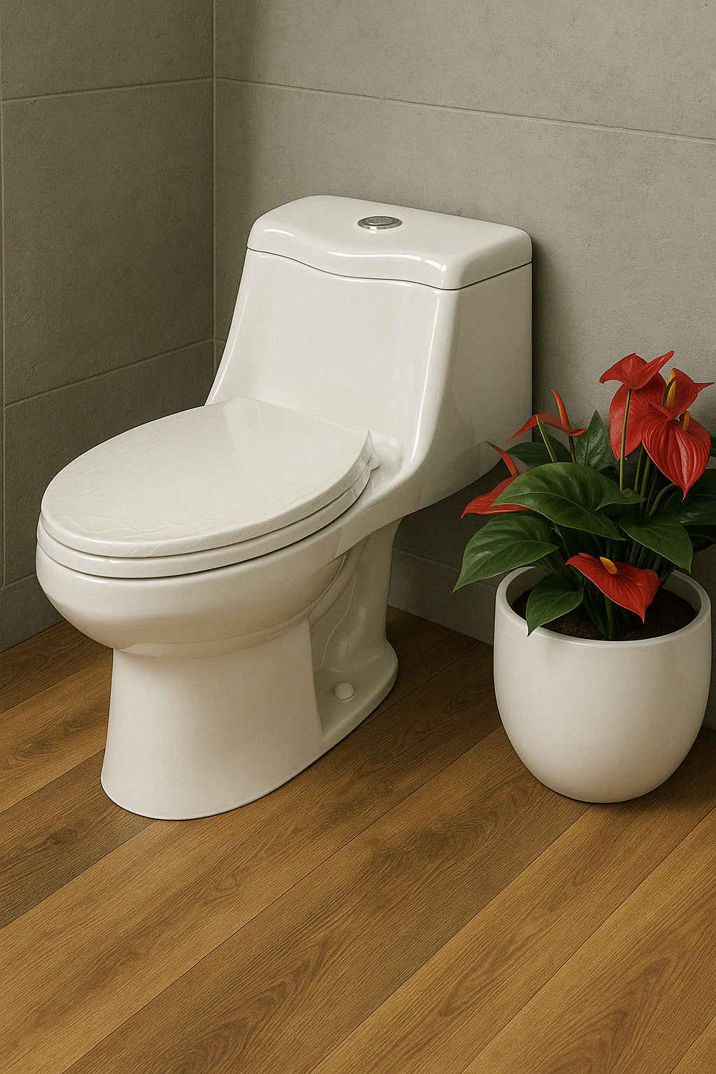 Glacier Bay Fenwick 1-Piece 1.6 GPF/1.1 GPF Dual Flush Elongated Toilet in White