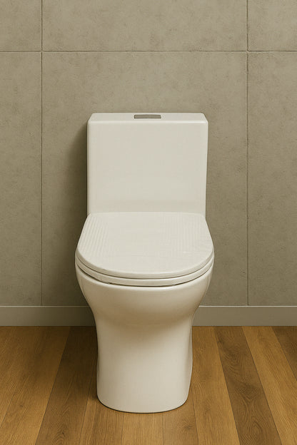 Glacier Bay Fenwick 1-Piece 1.6 GPF/1.1 GPF Dual Flush Elongated Toilet in White